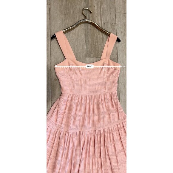 JONATHAN SIMKHAI Celleste Pink Plisse Midi Dress Size 8 - Picture 8 of 11